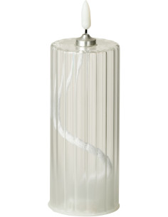 Bougie originale Led cylindre Hauteur 14 cm en Verre Transparent Cyldro - 1