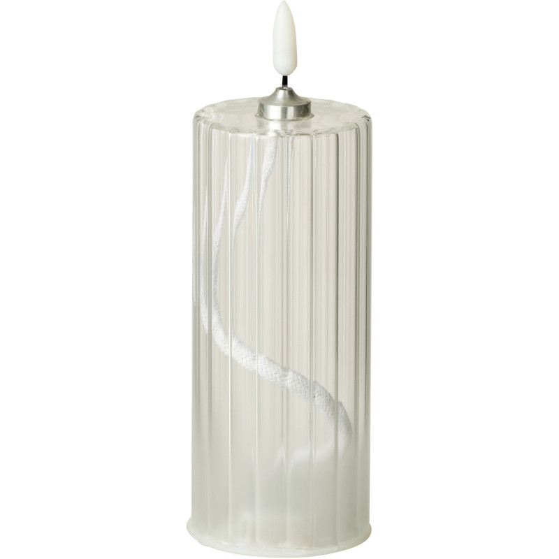 Bougie originale Led cylindre Hauteur 14 cm en Verre Transparent Cyldro - 1