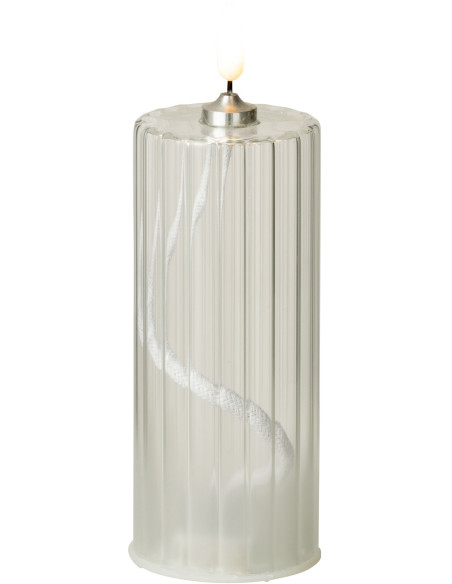 Bougie originale Led cylindre Hauteur 14 cm en Verre Transparent Cyldro - 3