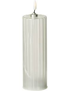 Grande Bougie originale Led cylindre Hauteur 18 cm en Verre Transparent Cyldro - 1