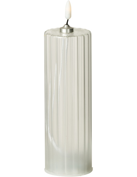 Grande Bougie originale Led cylindre Hauteur 18 cm en Verre Transparent Cyldro - 1