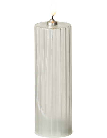 Grande Bougie originale Led cylindre Hauteur 18 cm en Verre Transparent Cyldro - 3