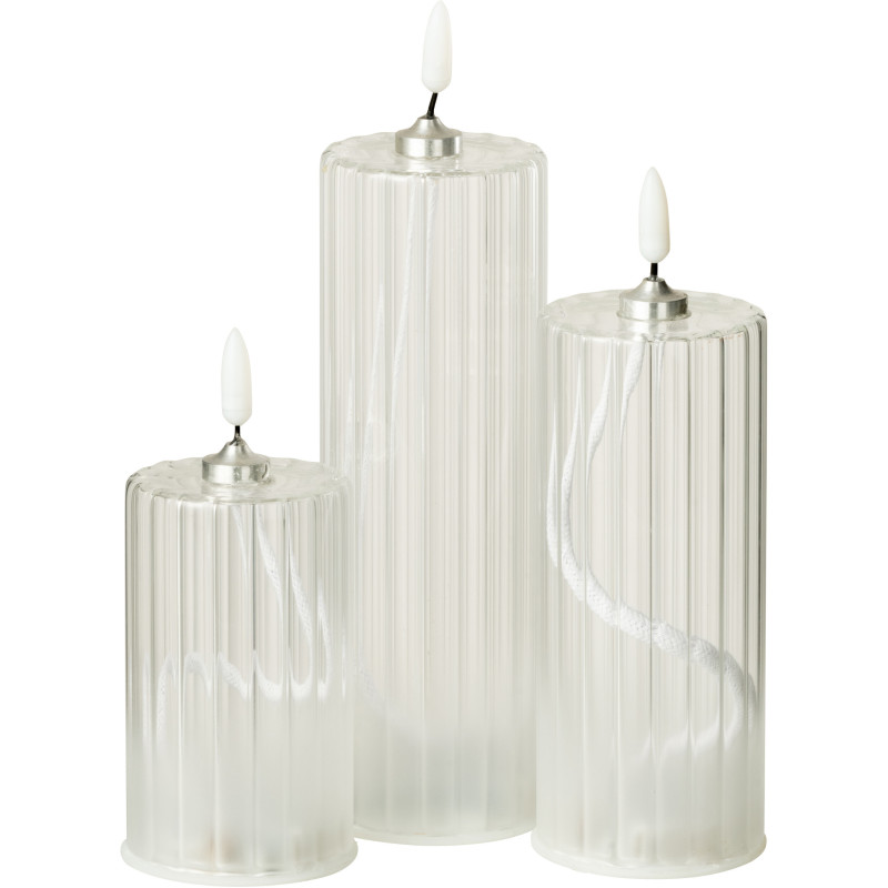 Grande Bougie originale Led cylindre Hauteur 18 cm en Verre Transparent Cyldro - 4