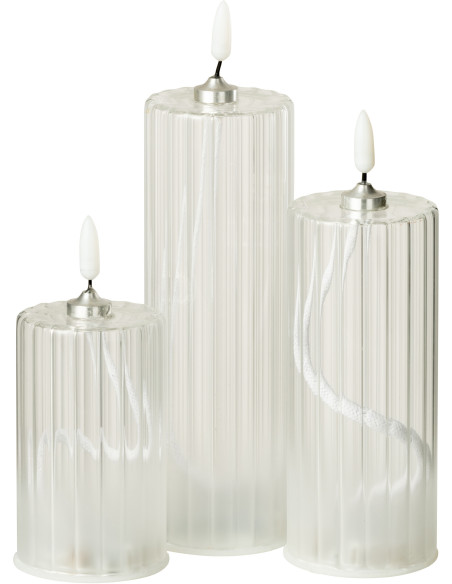 Grande Bougie originale Led cylindre Hauteur 18 cm en Verre Transparent Cyldro - 4