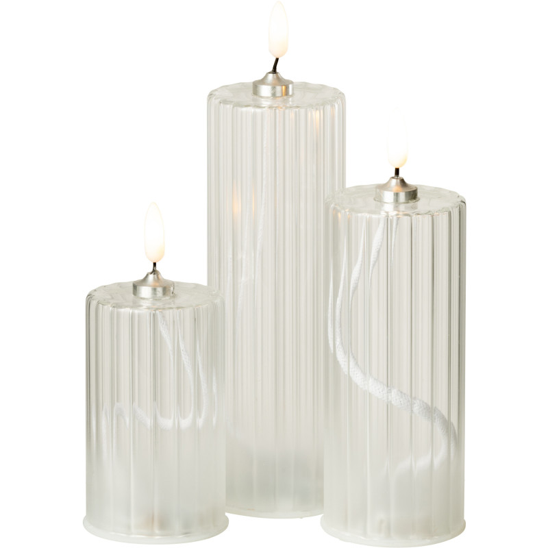 Grande Bougie originale Led cylindre Hauteur 18 cm en Verre Transparent Cyldro - 5