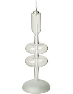 Bougie originale Led moderne chic Hauteur 23 cm en Verre Transparent Frinuo - 1