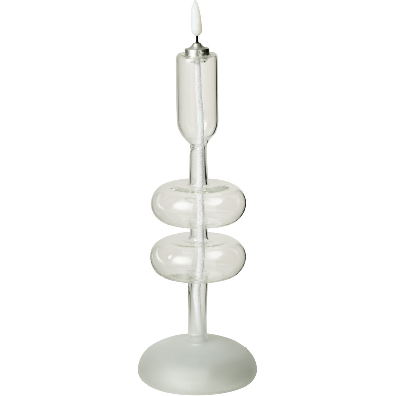 Bougie originale Led moderne chic Hauteur 23 cm en Verre Transparent Frinuo - 1