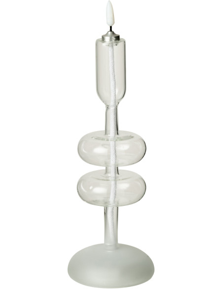 Bougie originale Led moderne chic Hauteur 23 cm en Verre Transparent Frinuo - 1