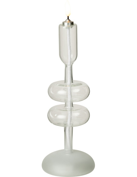 Bougie originale Led moderne chic Hauteur 23 cm en Verre Transparent Frinuo - 2