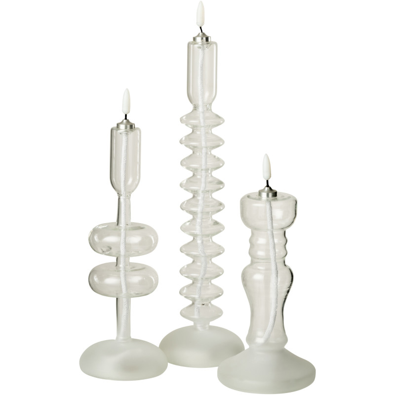 Grande Bougie originale Led moderne chic Hauteur 32 cm en Verre Transparent Winuo - 4