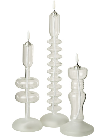 Grande Bougie originale Led moderne chic Hauteur 32 cm en Verre Transparent Winuo - 4