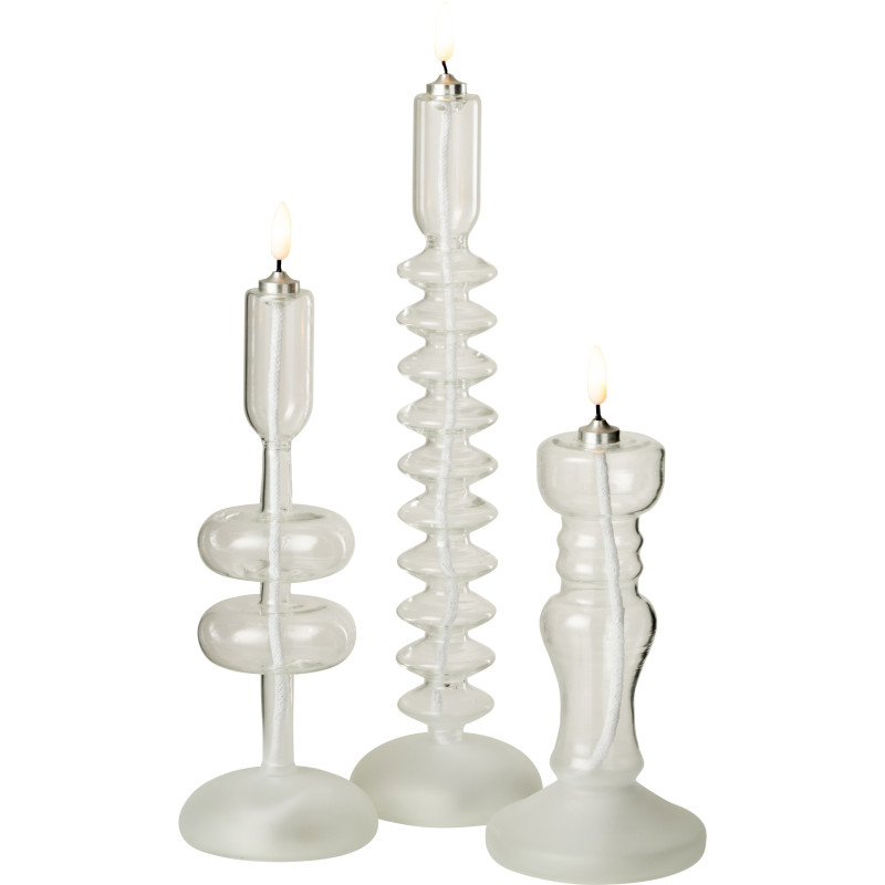 Grande Bougie originale Led moderne chic Hauteur 32 cm en Verre Transparent Winuo - 5