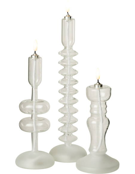 Grande Bougie originale Led moderne chic Hauteur 32 cm en Verre Transparent Winuo - 5