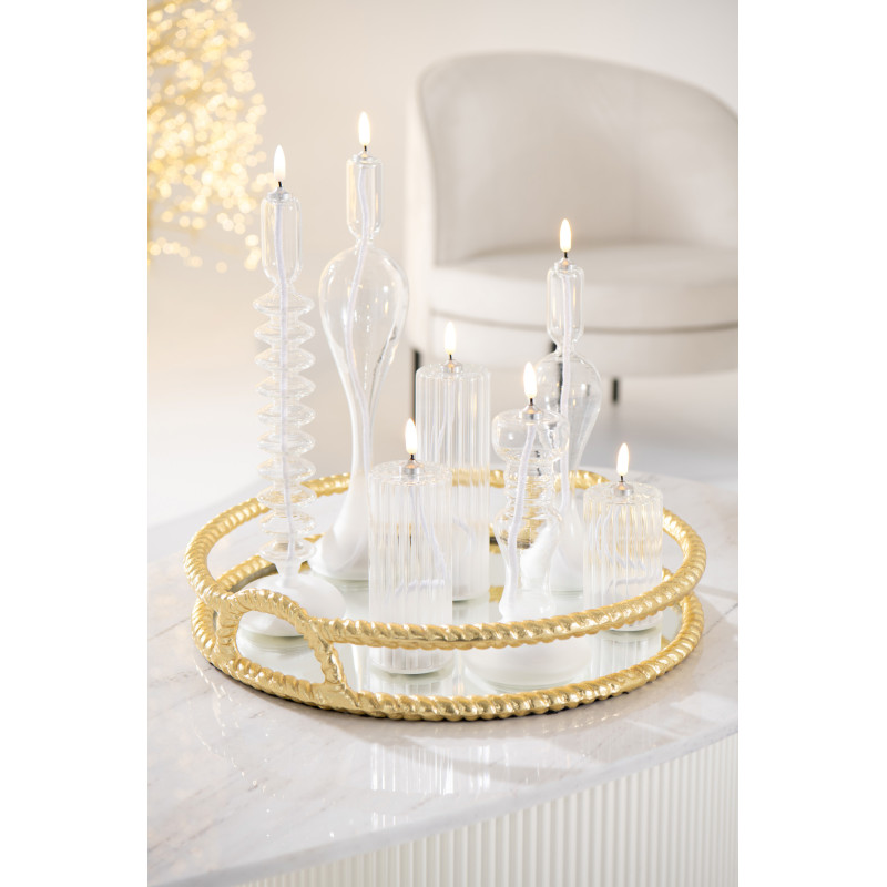 Bougie originale Led moderne chic Hauteur 26 cm en Verre Transparent Lucuo - 2