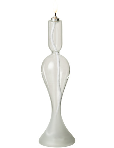 Bougie originale Led moderne chic Hauteur 26 cm en Verre Transparent Lucuo - 3