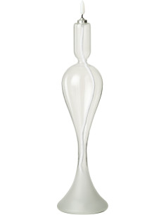 Grande Bougie originale Led moderne chic HAuteur 34 cm en Verre Transparent Lucuo - 1