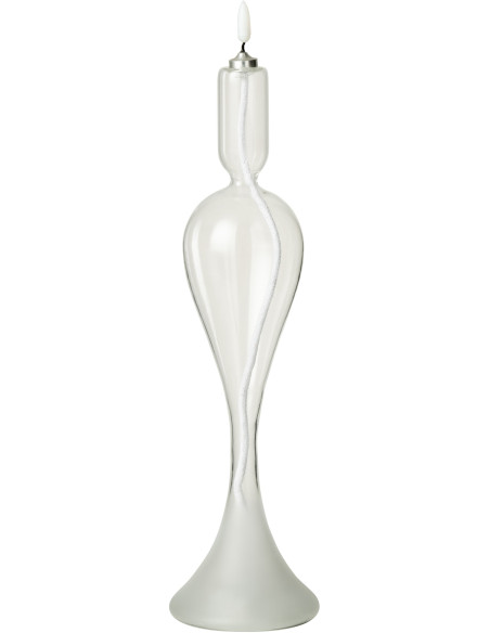 Grande Bougie originale Led moderne chic HAuteur 34 cm en Verre Transparent Lucuo - 1