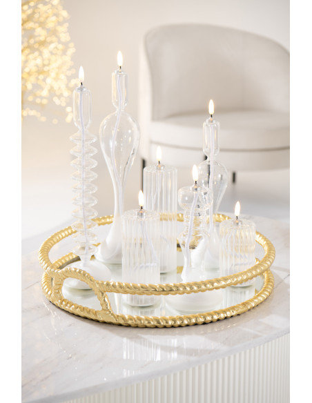 Grande Bougie originale Led moderne chic HAuteur 34 cm en Verre Transparent Lucuo - 2