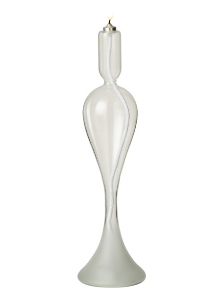 Grande Bougie originale Led moderne chic HAuteur 34 cm en Verre Transparent Lucuo - 3