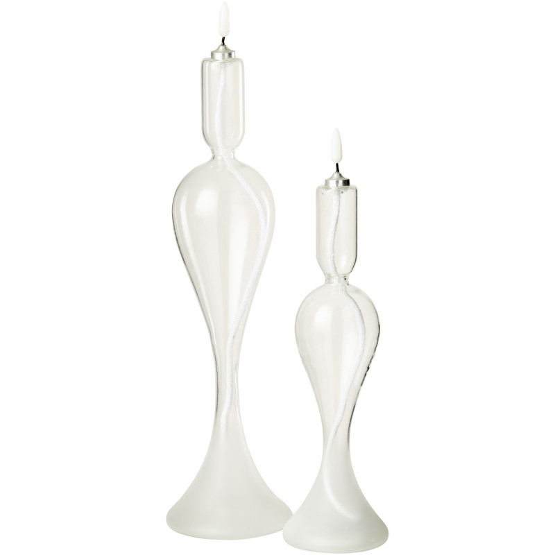 Grande Bougie originale Led moderne chic HAuteur 34 cm en Verre Transparent Lucuo - 4