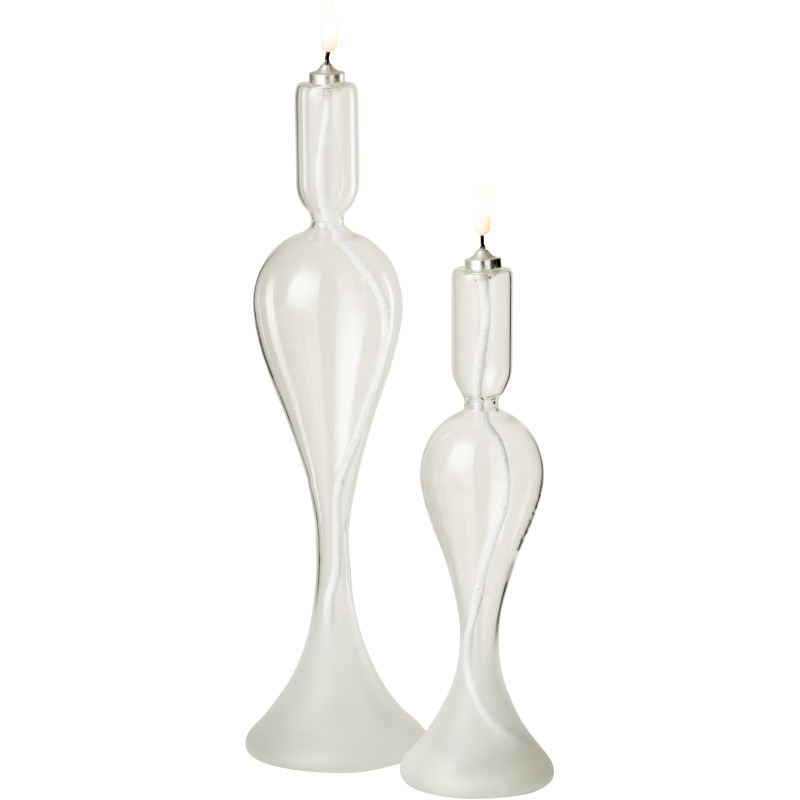 Grande Bougie originale Led moderne chic HAuteur 34 cm en Verre Transparent Lucuo - 5