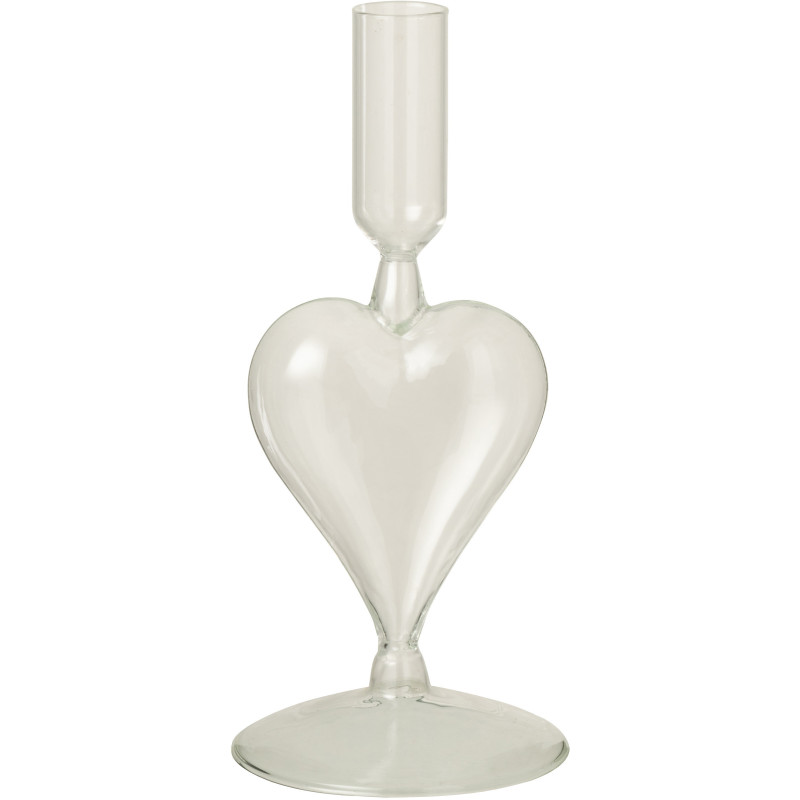 Bougeoir original Coeur Hauteur 20 cm en Verre Transparent Hearto - 1
