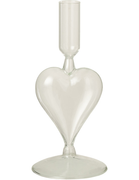 Bougeoir original Coeur Hauteur 20 cm en Verre Transparent Hearto - 1