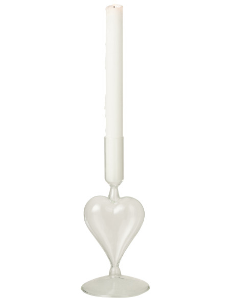 Bougeoir original Coeur Hauteur 20 cm en Verre Transparent Hearto - 2