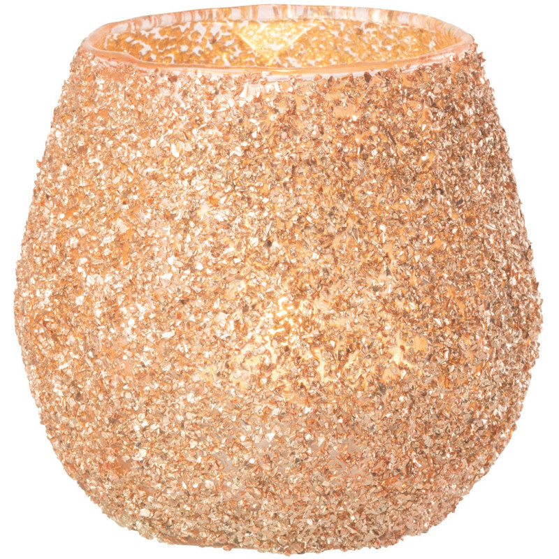 Petit Photophore moderne Diamètre 10 cm en Verre Pêche - 3