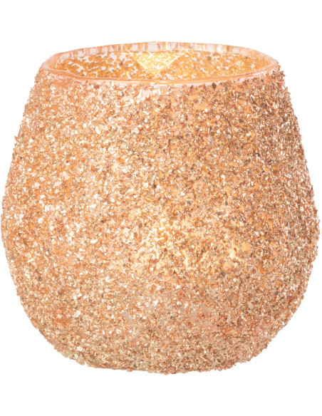 Petit Photophore moderne Diamètre 10 cm en Verre Pêche - 3