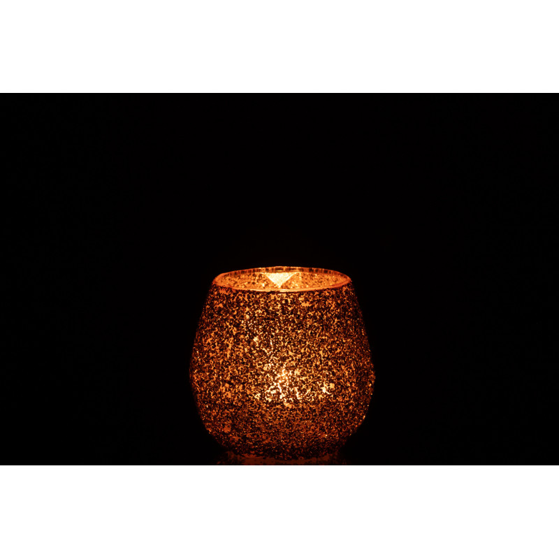 Petit Photophore moderne Diamètre 10 cm en Verre Pêche - 4