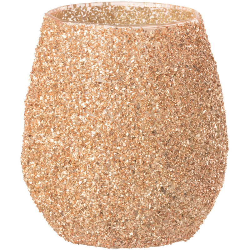 Photophore moderne Diamètre 12 cm en Verre Pêche - 1