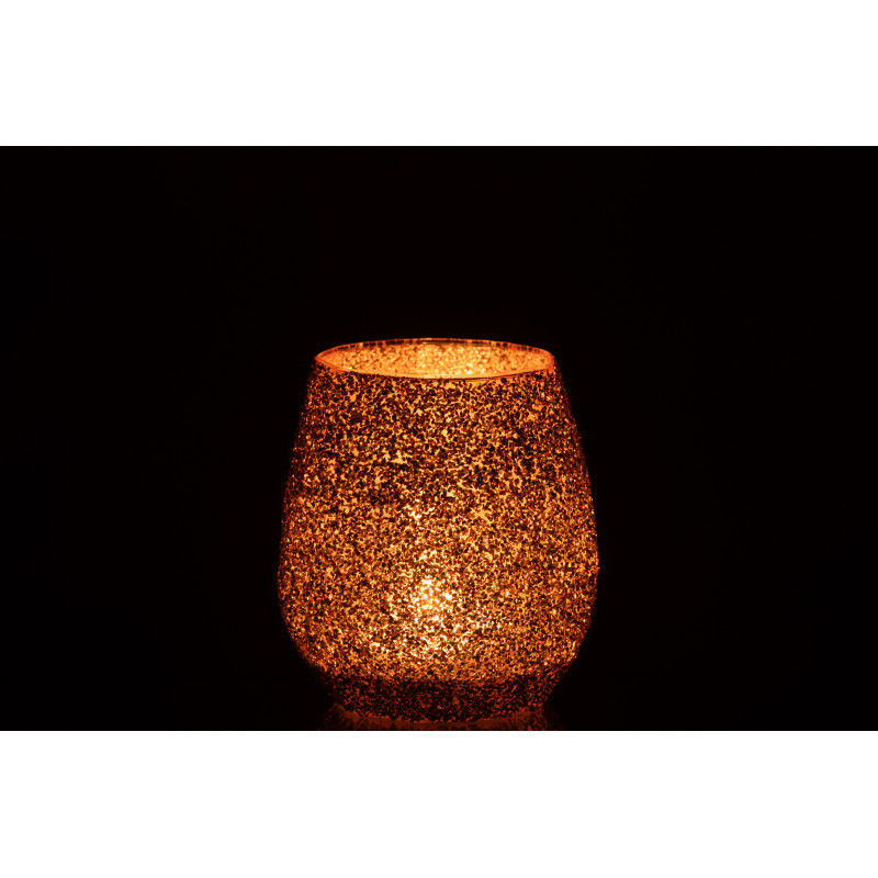 Photophore moderne Diamètre 12 cm en Verre Pêche - 4