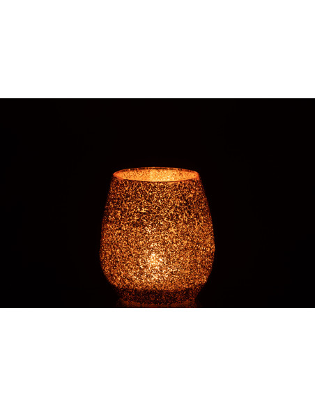 Photophore moderne Diamètre 12 cm en Verre Pêche - 4