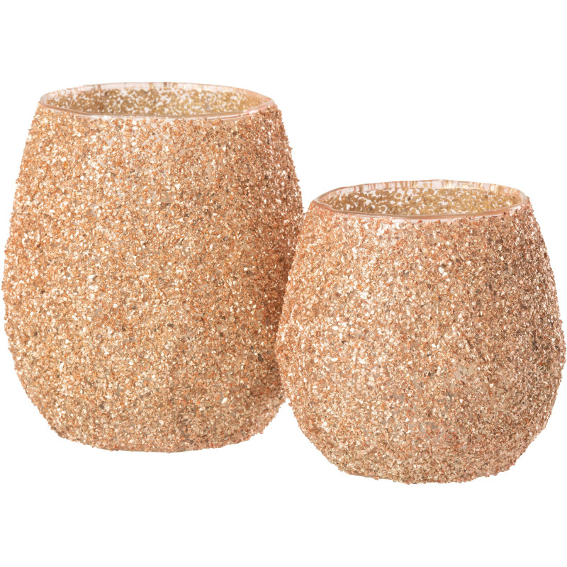 Photophore moderne Diamètre 12 cm en Verre Pêche - 5