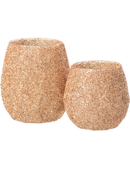 Photophore moderne Diamètre 12 cm en Verre Pêche - 5