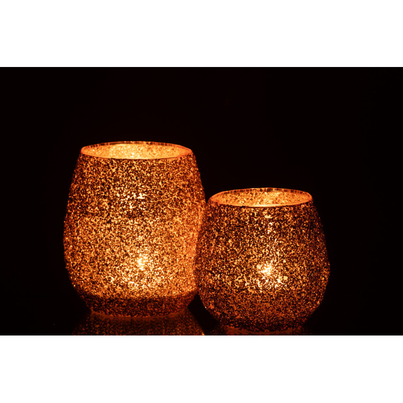 Photophore moderne Diamètre 12 cm en Verre Pêche - 7