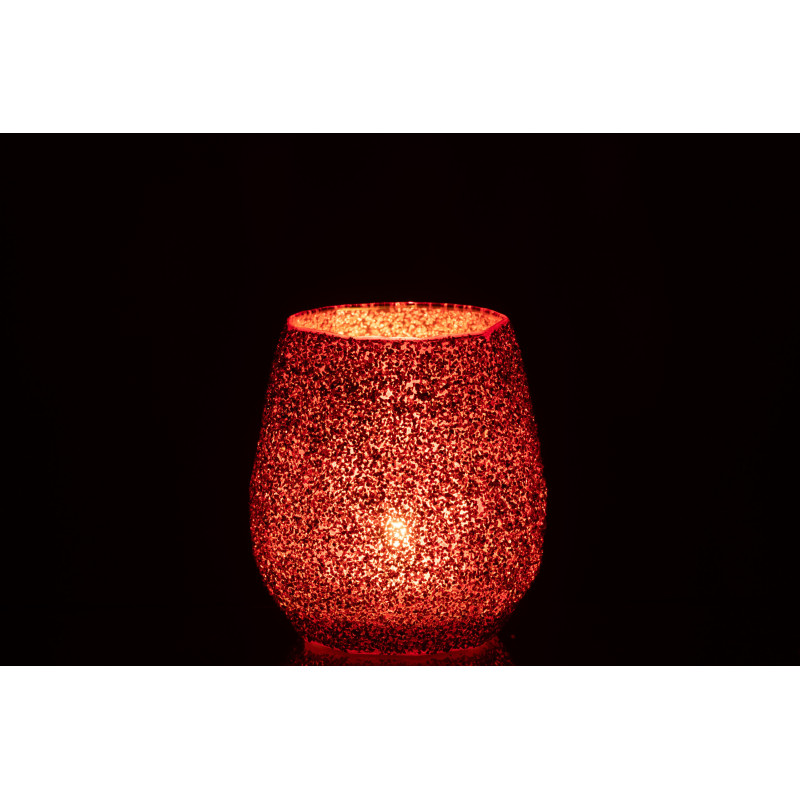 Photophore moderne Diamètre 12 cm en Verre Rouge - 3