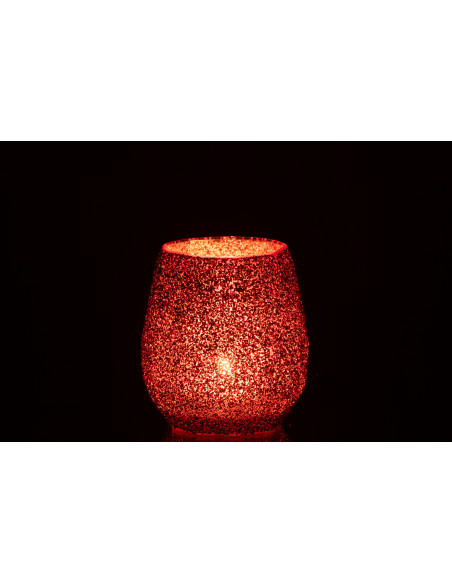 Photophore moderne Diamètre 12 cm en Verre Rouge - 3