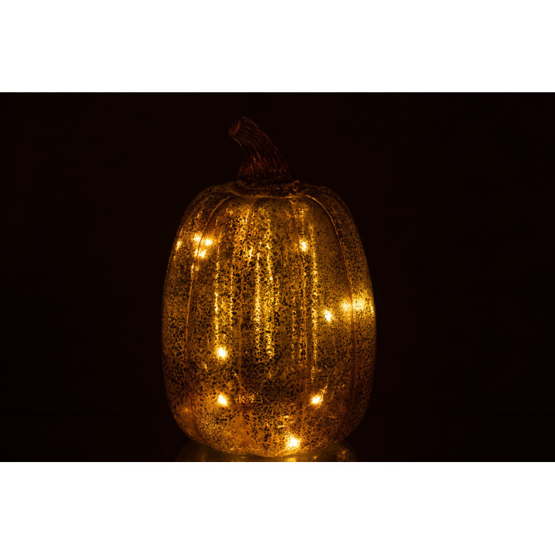 Petite Lampe poser Led Citrouille Hauteur 21 cm en Verre Marron Luxino - 3