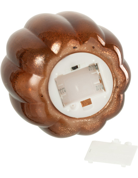 Petite Lampe poser Led Citrouille Hauteur 21 cm en Verre Marron Luxino - 4