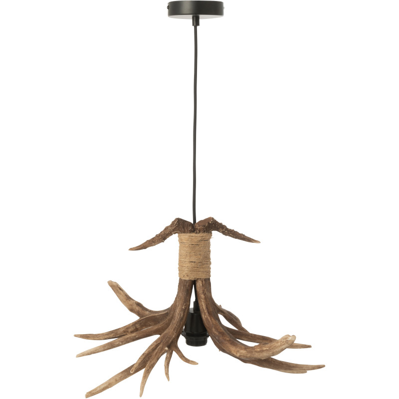 Suspension originale branches Bois de cerf 50 cm en Résine Marron Antlers J-Line - 1