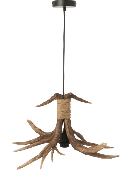 Suspension originale branches Bois de cerf 50 cm en Résine Marron Antlers J-Line - 1