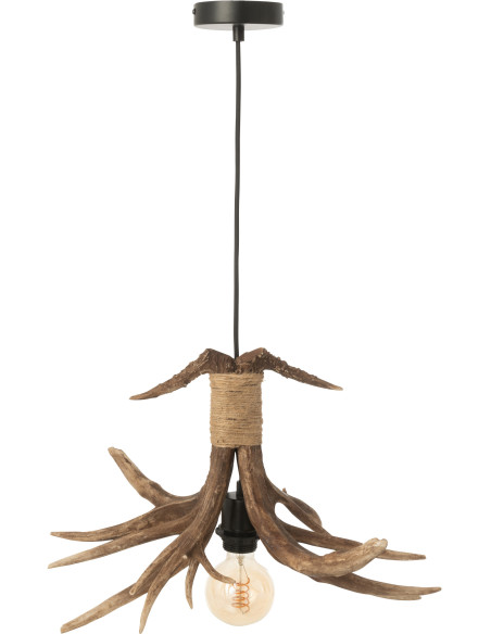 Suspension originale branches Bois de cerf 50 cm en Résine Marron Antlers J-Line - 3