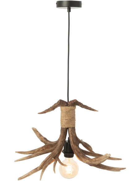 Suspension originale branches Bois de cerf 50 cm en Résine Marron Antlers J-Line - 4