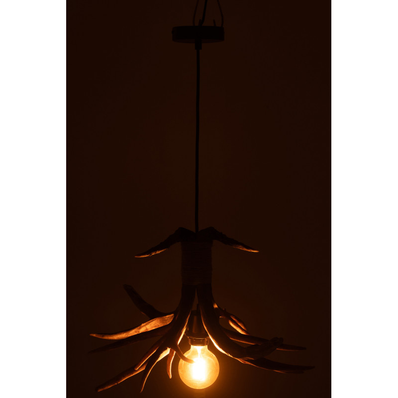 Suspension originale branches Bois de cerf 50 cm en Résine Marron Antlers J-Line - 5