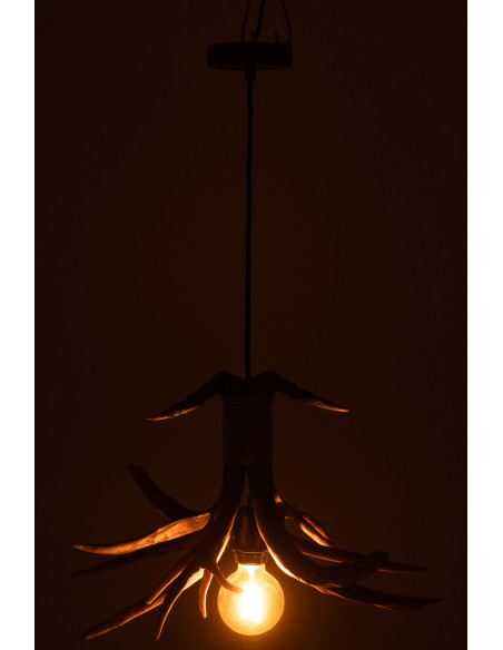 Suspension originale branches Bois de cerf 50 cm en Résine Marron Antlers J-Line - 5