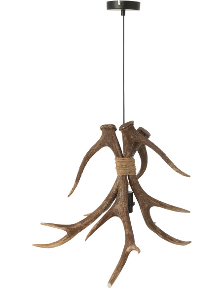 Grande Suspension originale branches Bois de cerf 56 cm en Résine Marron Antlers - 1