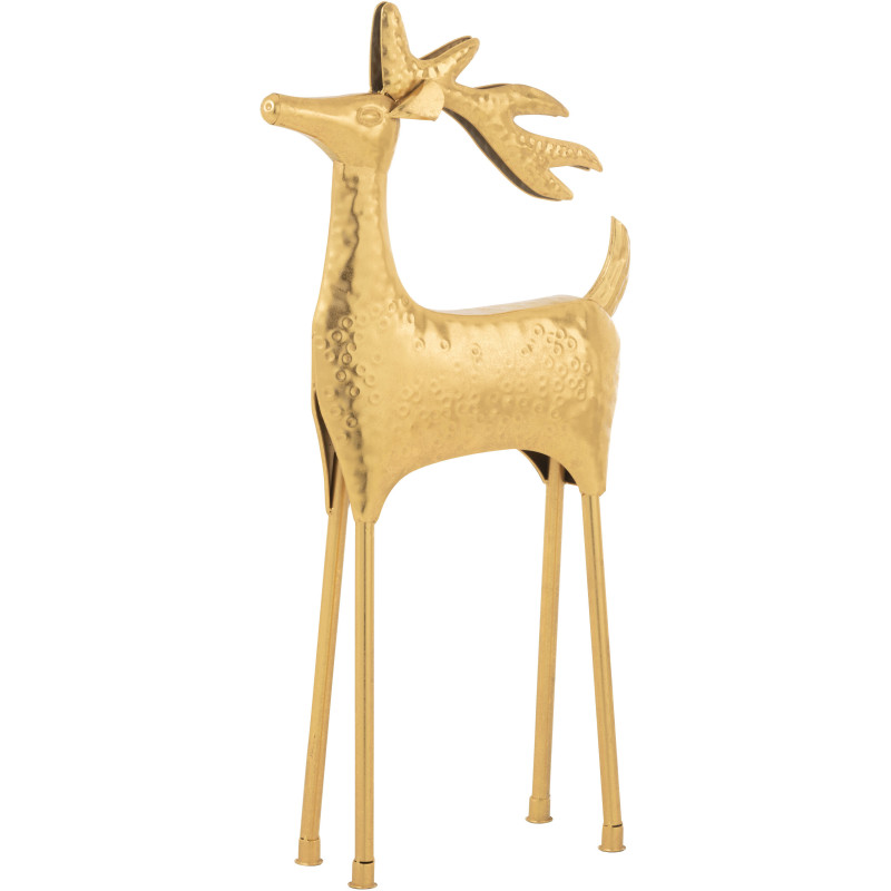 Grand Renne de Noël décoratif Hauteur 87 cm en Métal Doré Brillant Winstio - 1