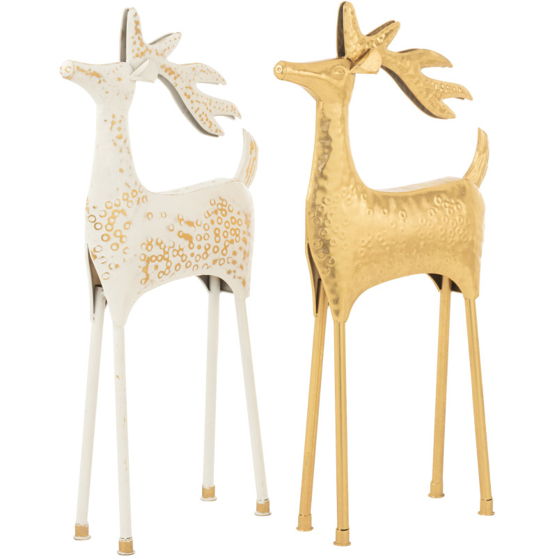 Grand Renne de Noël décoratif Hauteur 87 cm en Métal Doré Brillant Winstio - 2